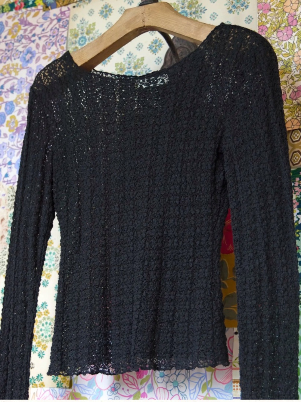 Black Lace Whimsigoth Layering Top- Natural Life Sz Small NWT - Picture 5 of 9